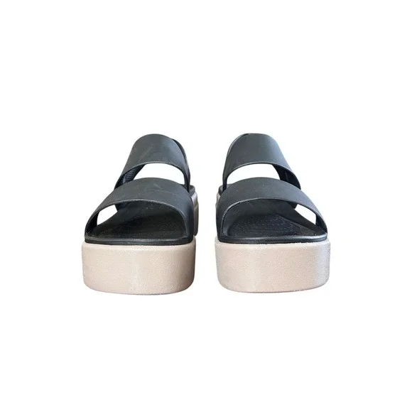 Crocs Brooklyn Low Wedge Sandal Black Mushroom Platform Womens 6 LiteRide Foam - Picture 2 of 9